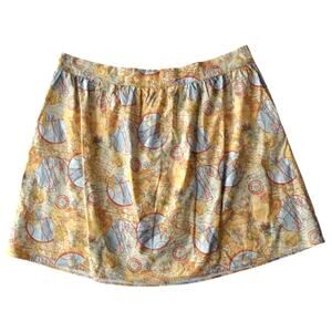 Retrolicious Plus Size 4X Vintage Globe Map Print 100% Cotton Mini Skirt Pockets